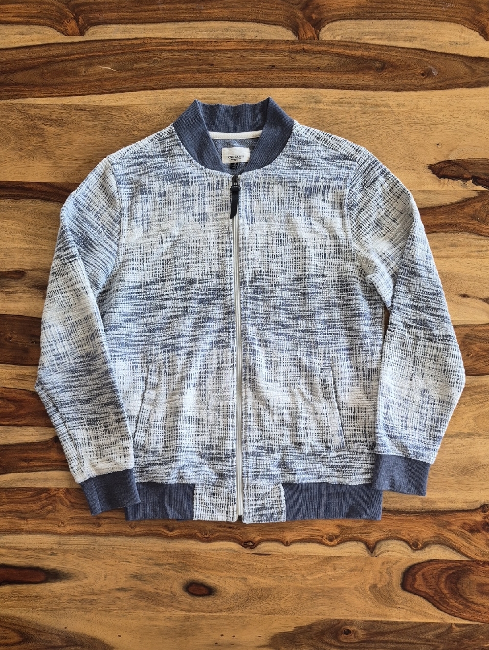 Civil Society Cotton Blend Textured Zip Up Jacket
